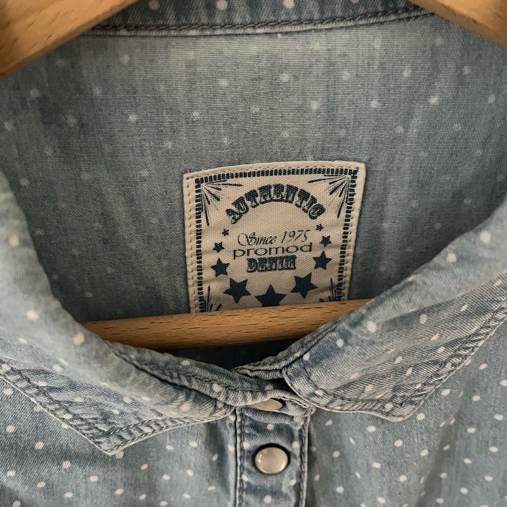Promod Light Blue Polka Dot Shirt